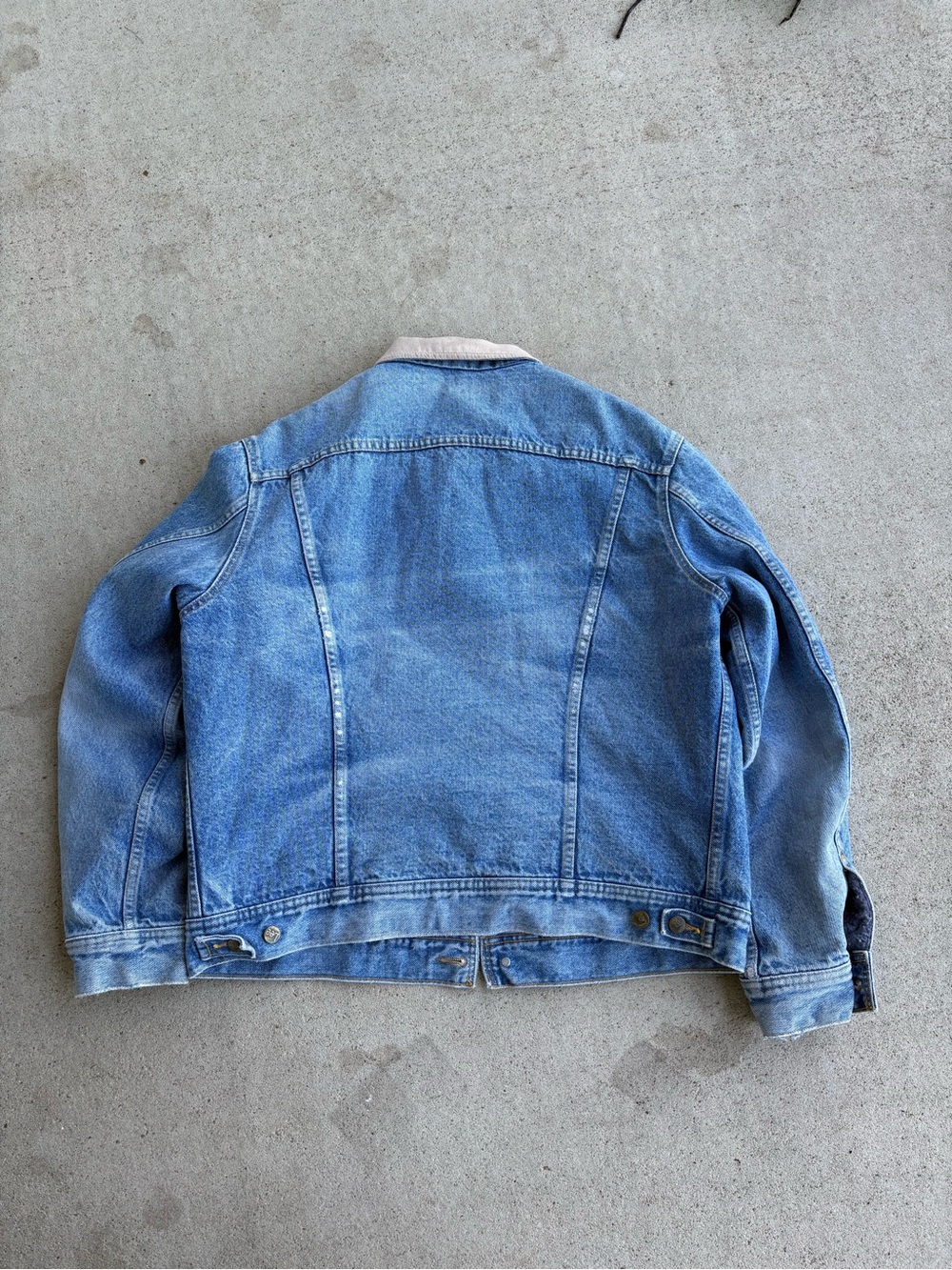 Vintage 80s/90s Lee Storm Rider Blanket Lined Denim Jacket Sz 44 - Picture 8 of 10